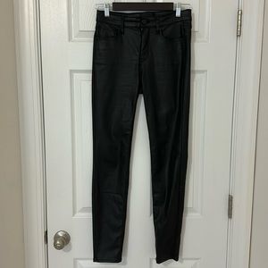 WHBM High Rise Skinny Faux Leather Black Pants  Size 2